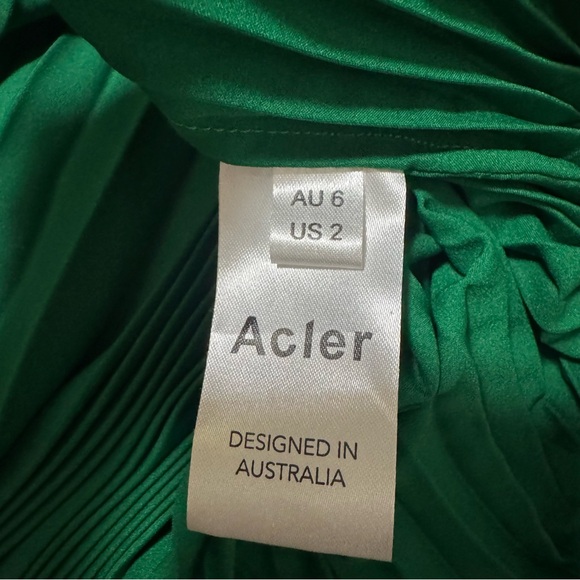 Acler Cedar Pleated Dress Emerald Green Size US 2 AU 6 $465 - Picture 10 of 11